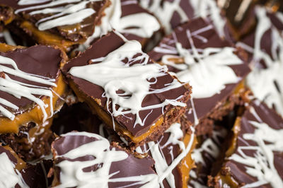 Close-up of chocolate cake on table