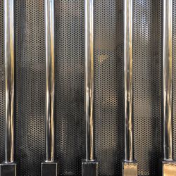 Full frame shot of metal rods and grate