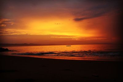 Scenic view of sea at sunset