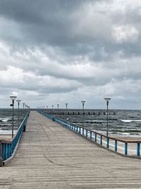 Pier over sea against sky