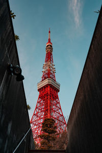 Low angle view of tokyo tower