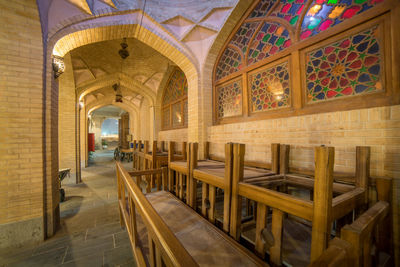 Interior of illuminated building