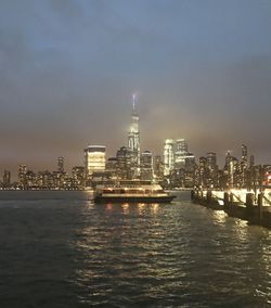 View of the one world trade center from nj