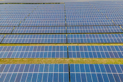 High angle view of solar panels