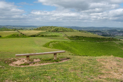 View from the summit of thorncombe beacon on the jurassic coast in dorset