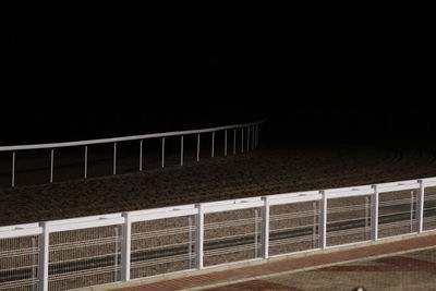 Railing against clear sky