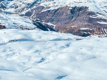 Aerial view on zermatt valley and matterhorn peak