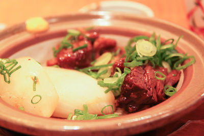 Close-up of meal served in bowl