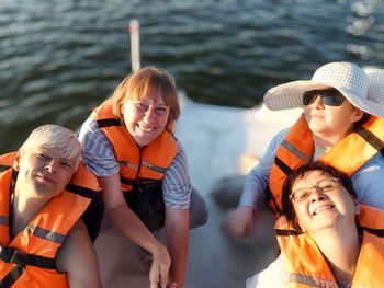 Friends enjoying in sea