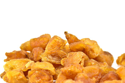 Close-up of food against white background