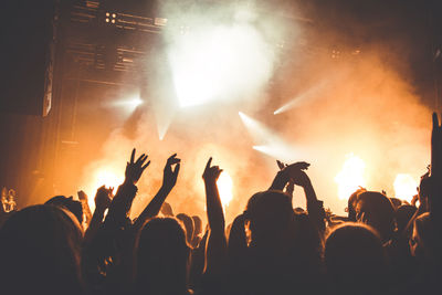 Group of people at music concert