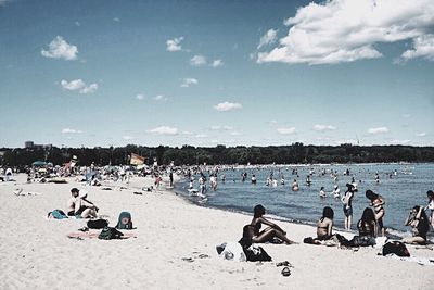 People enjoying at beach