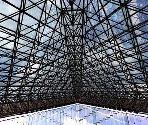 Metal roof structure of office building ceiling