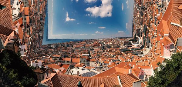 High angle view of cityscape