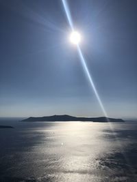 Scenic view of sea against sky on sunny day