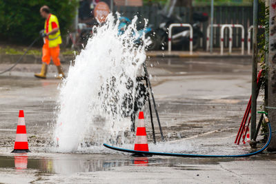 Panoramic view of splashing water