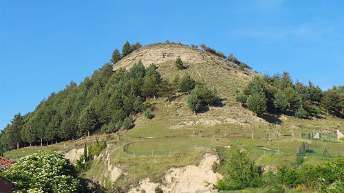 Scenic view of mountains against clear sky