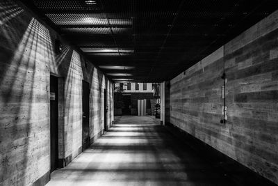 Empty corridor along walls