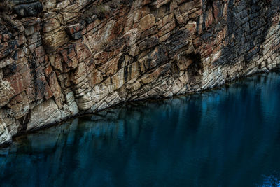 Rock formations in lake