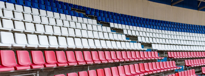 Low angle view of multi colored building