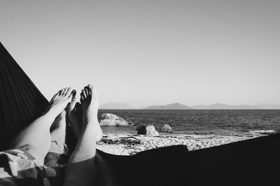 People relaxing in sea