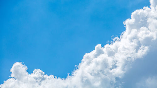 Low angle view of clouds in blue sky