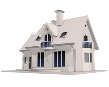 Model house against white background