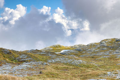 Scenic view of mountains against sky