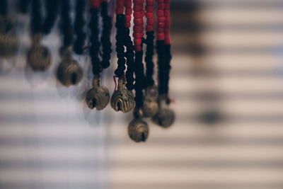 Close-up of jewelries for sale in store