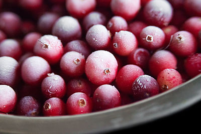 Close-up of raspberries in bowl