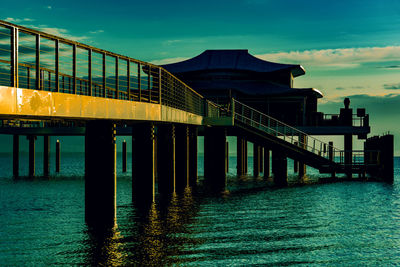 View of bridge over sea against sky