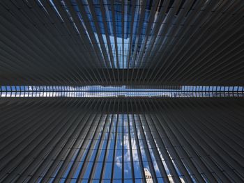 Low angle view of illuminated ceiling in building