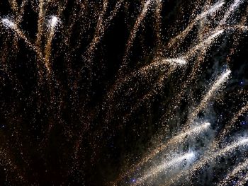 Close-up of fireworks against sky at night