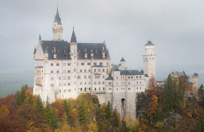 Neuschwanstein castle with autumn colors, fussen, germany