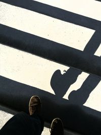 Low section of people walking on road