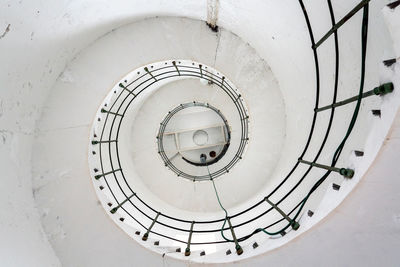 Directly below shot of spiral staircase