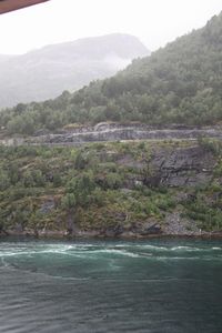 Scenic view of sea and mountains