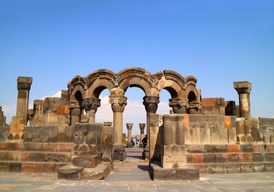 Historic building against clear blue sky