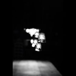 Light bulb lit up at night