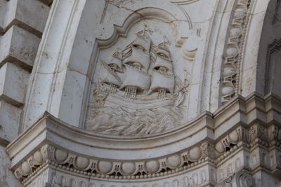 Low angle view of statue of historic building