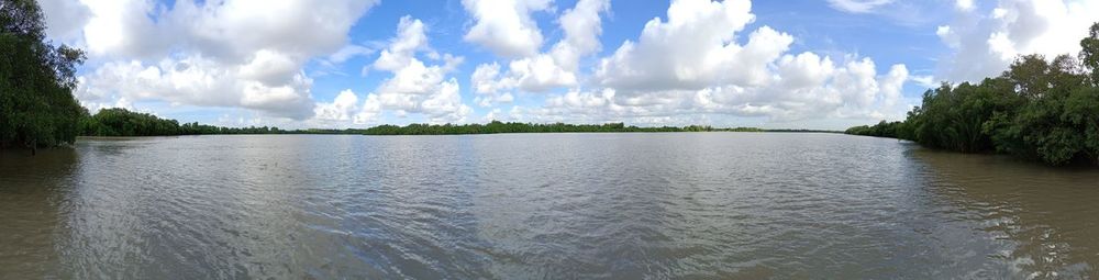 Panoramic view of river against sky