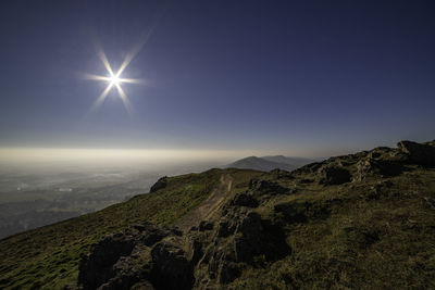 Scenic view of mountains against clear sky