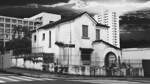 Road with buildings in background