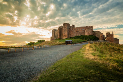 View of fort against cloudy sky