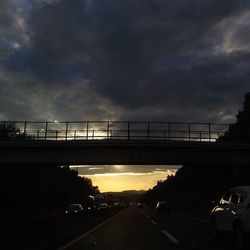 View of road at sunset