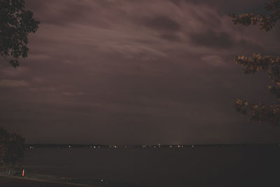 View of calm sea against cloudy sky