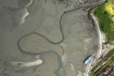 High angle view of beach