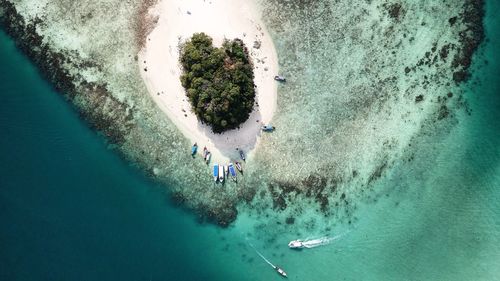 Aerial view of people on beach