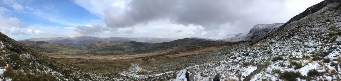 Panoramic view of mountains against sky