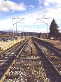 Railway tracks against sky